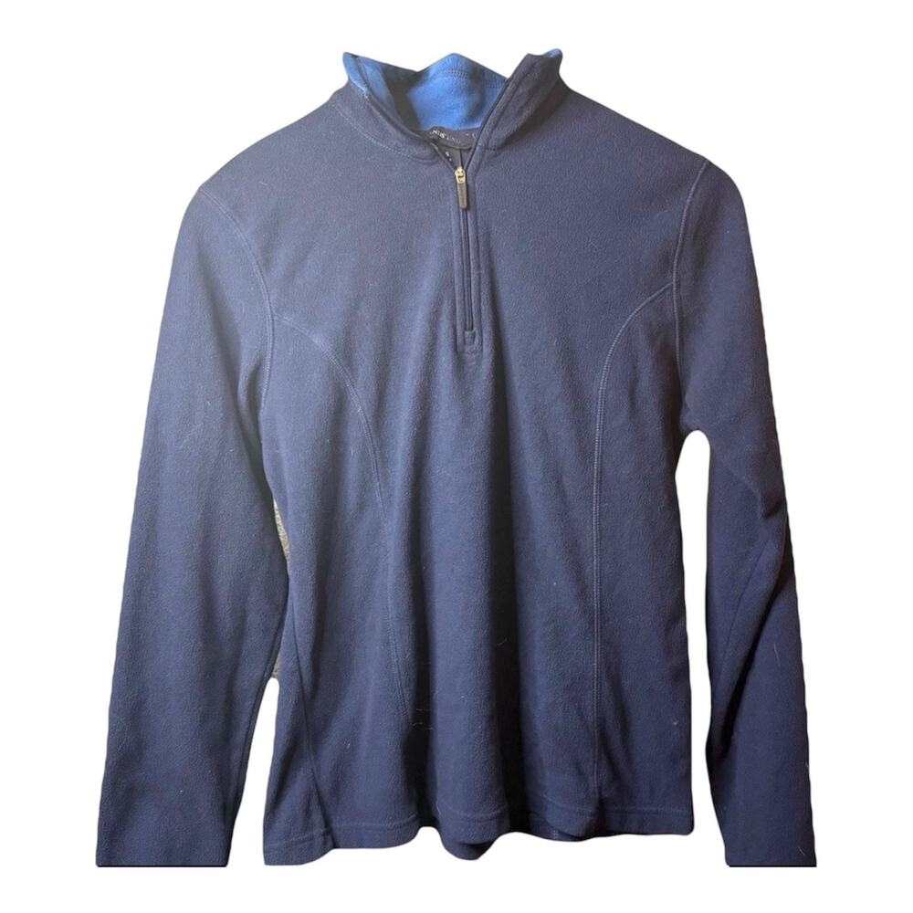 Lands' End Women’s Small 6-8 Blue Navy Fleece 1/4 Zip Outdoor Jacket